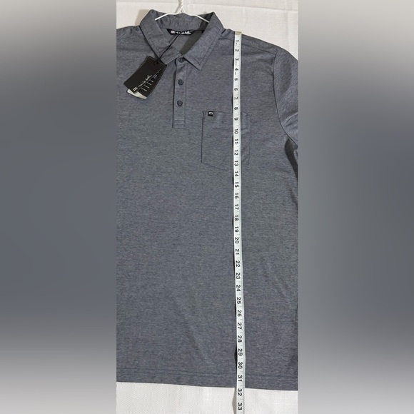 Travis Matthew Oceanside Polo Shirt Blue Nights Heather Size XL NWT Company Logo - Picture 10 of 13